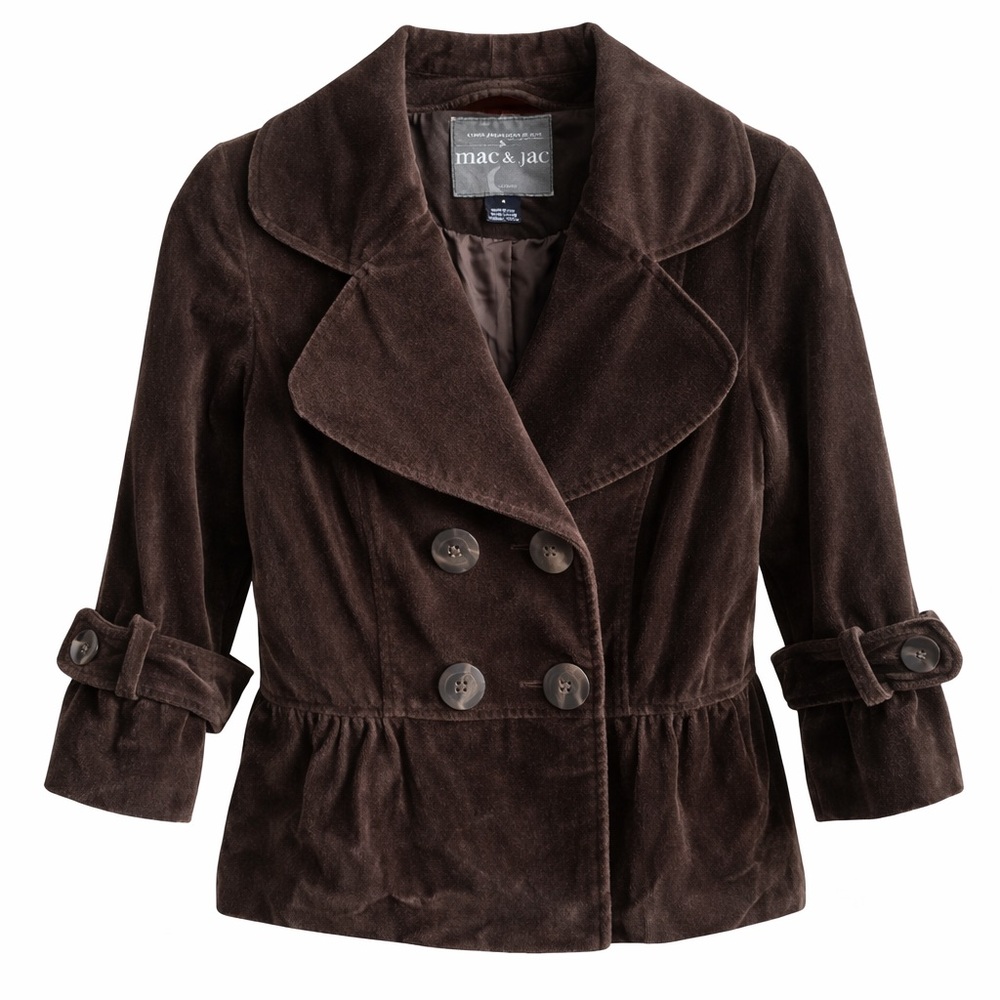 Mac & Jac 3/4 velvet jacket double breasted 4